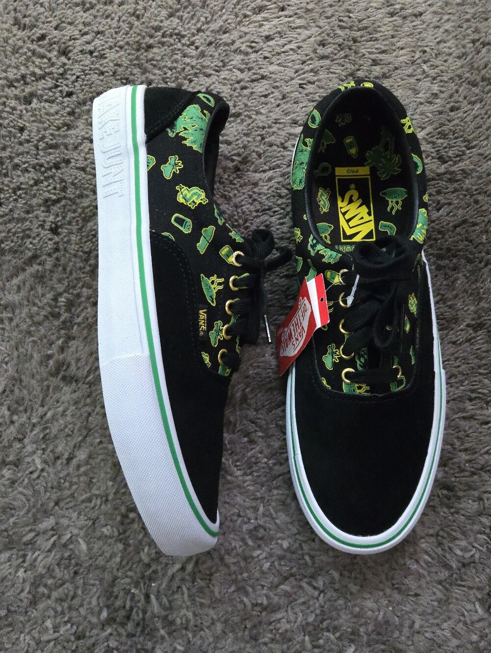 Vans Era Pro Shake Junt Pro Men Size 11.5 Black White Green 072026 - Picture 2 of 9